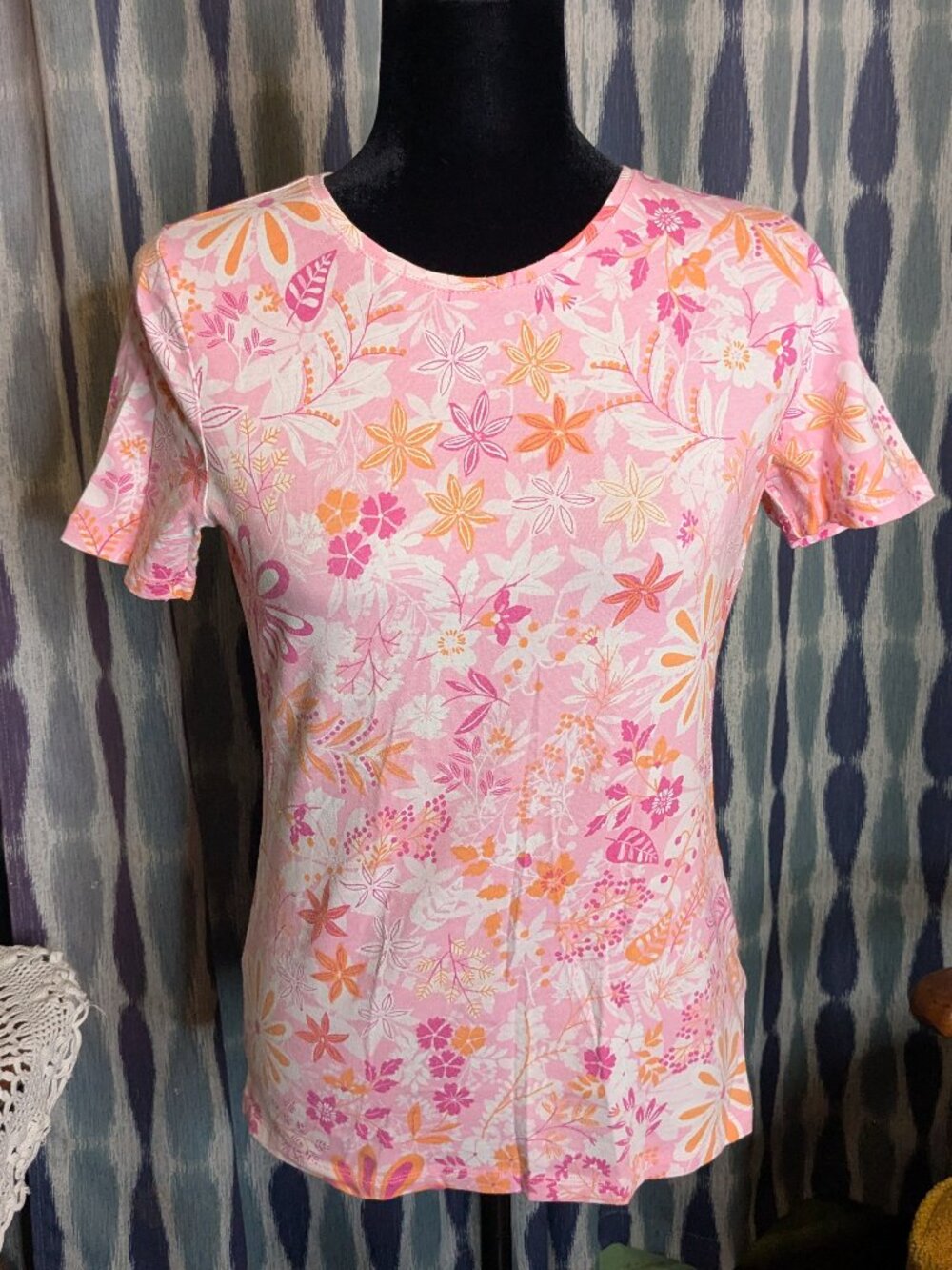 Talbots Petite Floral Print Tee | Size Small Petite